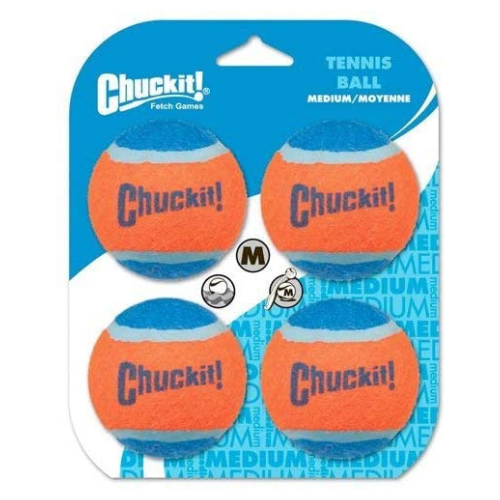 Chuckit! Dog Toy Tennis Ball Medium 4 Pack