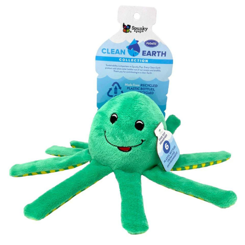 Spunky Pup Dog Toy Clean Earth Octopus Large