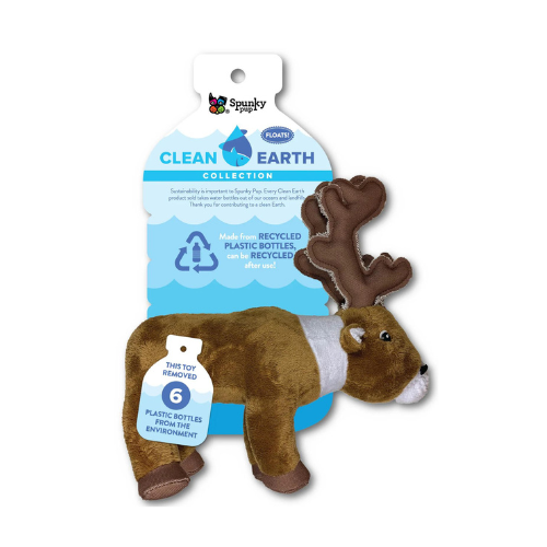 Spunky Pup Dog Toy Clean Earth Caribou Small