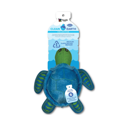 Spunky Pup Dog Toy Clean Earth Turtle Small