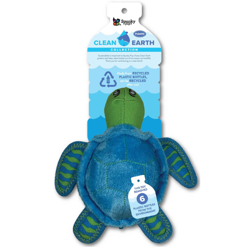 Spunky Pup Dog Toy Clean Earth Turtle Large