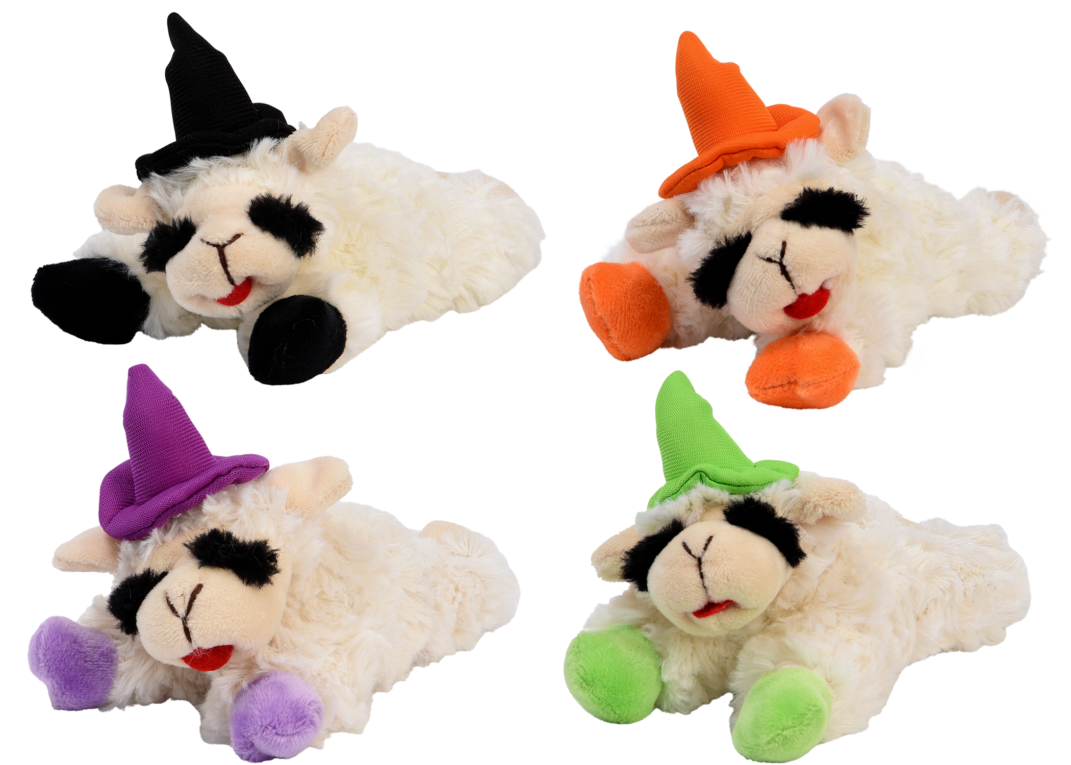 Multipet Lamb Chop Dog Toy Halloween Witch Hat Assorted 6"