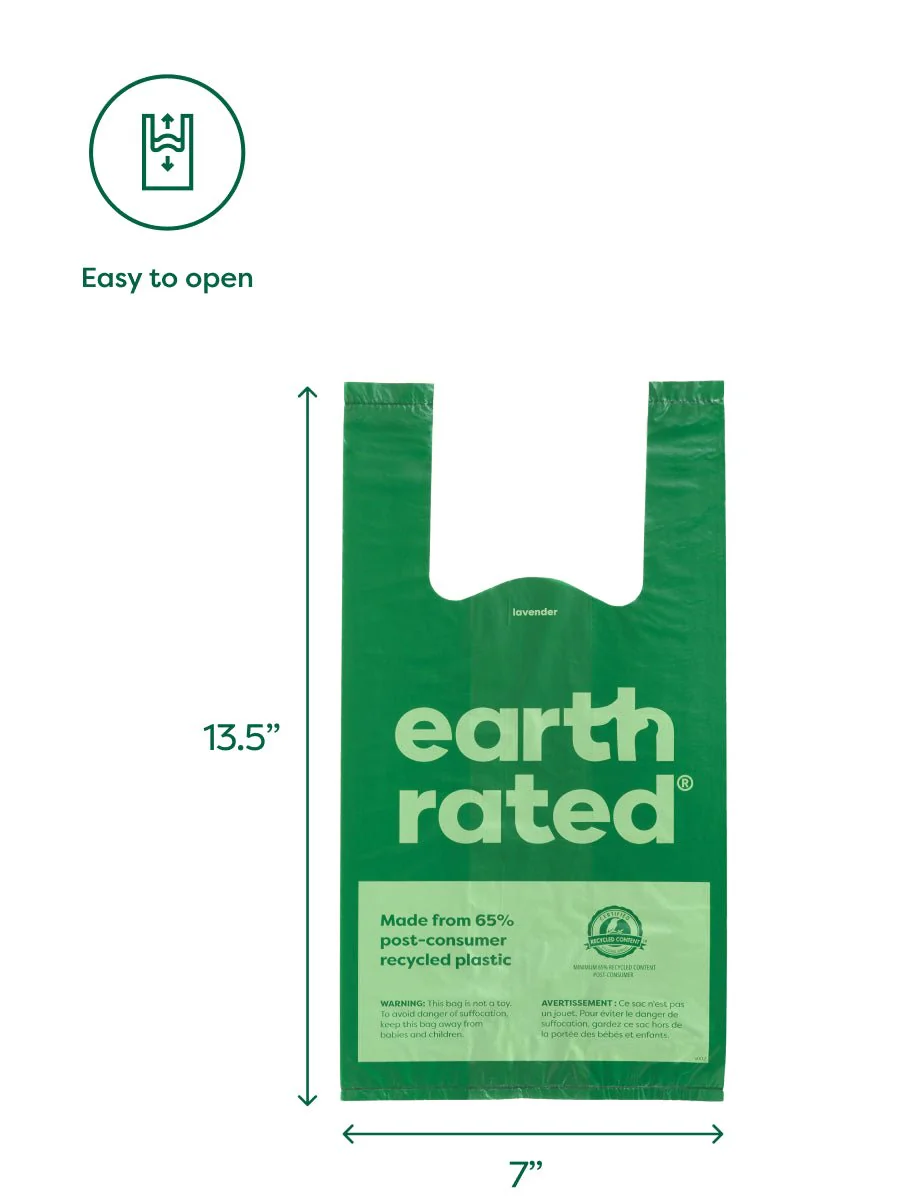 Earth Rated Poop Bags Unscented with Handle 120 CT