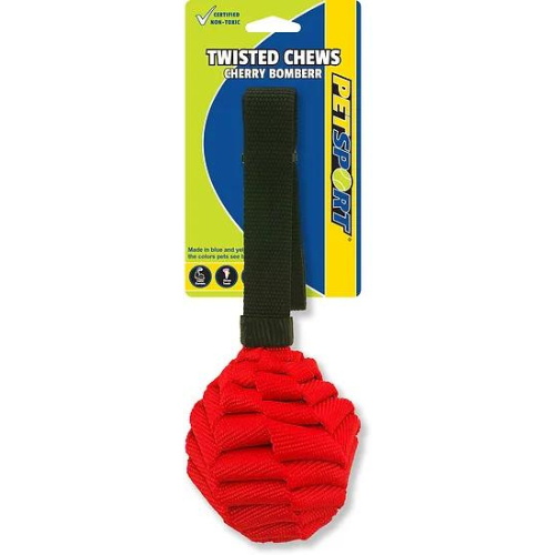 Petsport Dog Toy Twisted Chews Cherry Bomberr