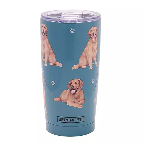 Serengeti Golden Retriever Blue Stainless Steel Tumbler 20oz