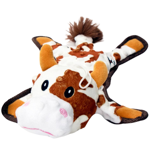 Bumpy Brown Cow Steel Dog Toy