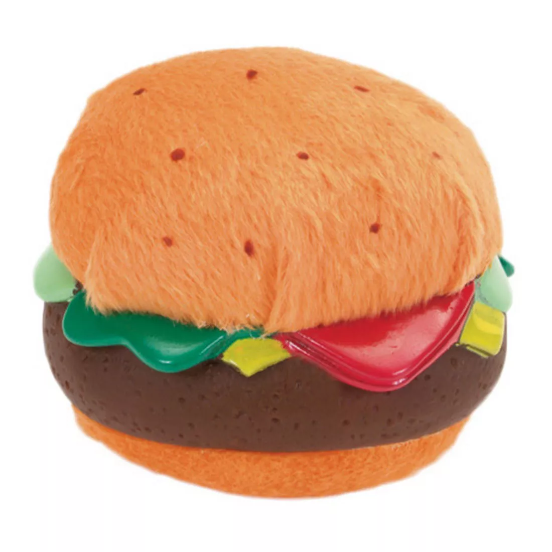 Lil Pals Hamburger Plush & Vinyl Dog Toy 3.5''