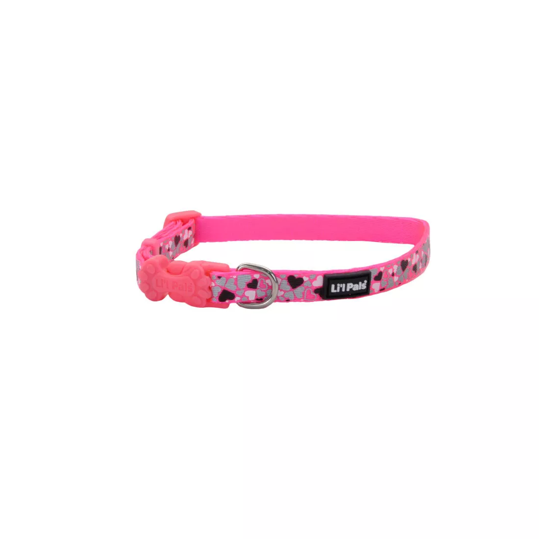 LIL PALS F COLLAR REFL PINK 8"