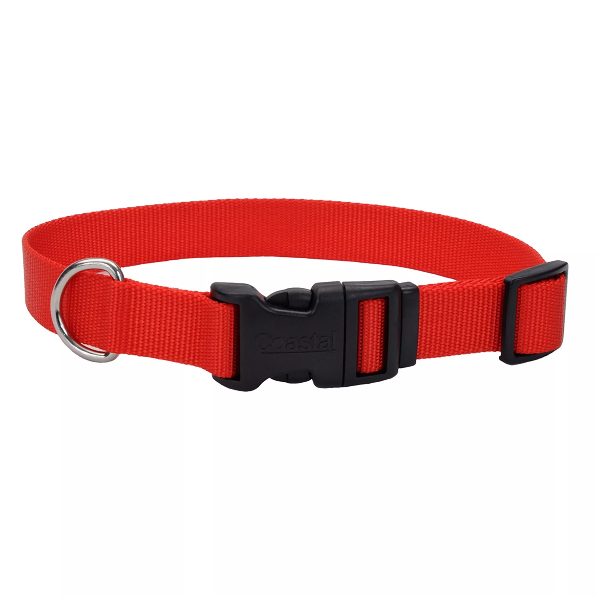 Coastal Tuff Nylon Adjustable Dog Collar 5/8 - 14'' Red