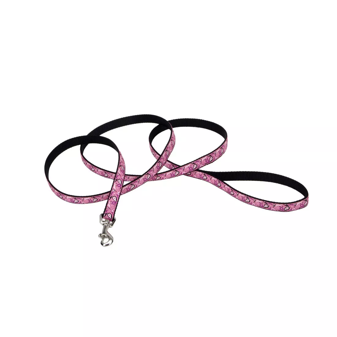 Coastal Pet Attire Ribbon Dog Leash 1'' x 6' Pink Paisley