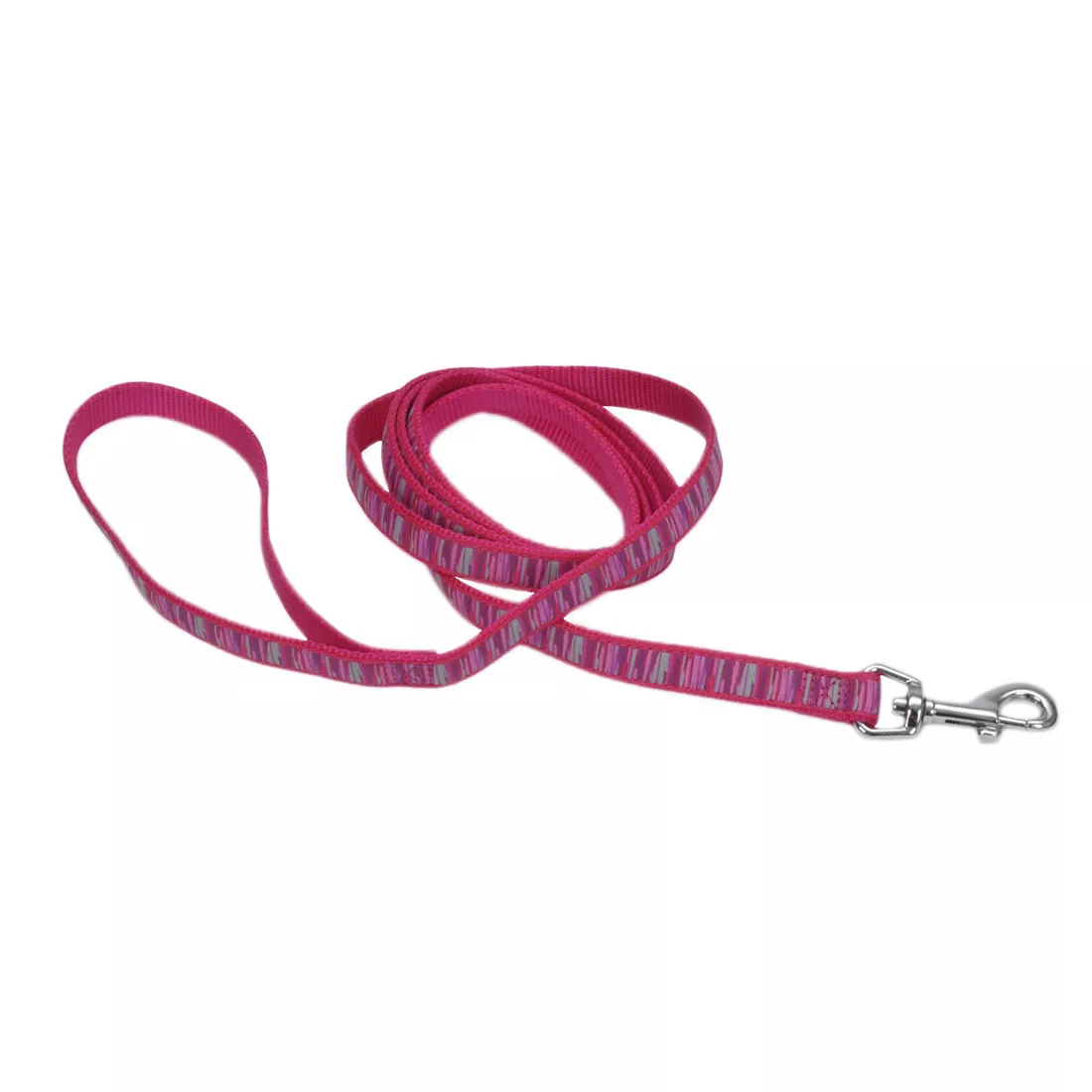 Coastal Pet Attire Ribbon Dog Leash 1'' x 6' Pink Flamingo Stripe