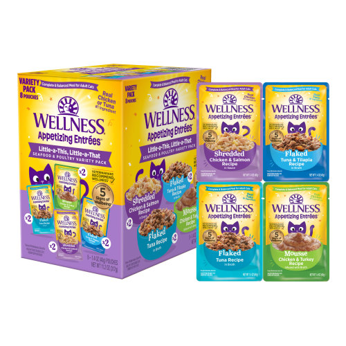 Wellness Cat Appetizing Entrees Seafood & Poultry Variety 8pk