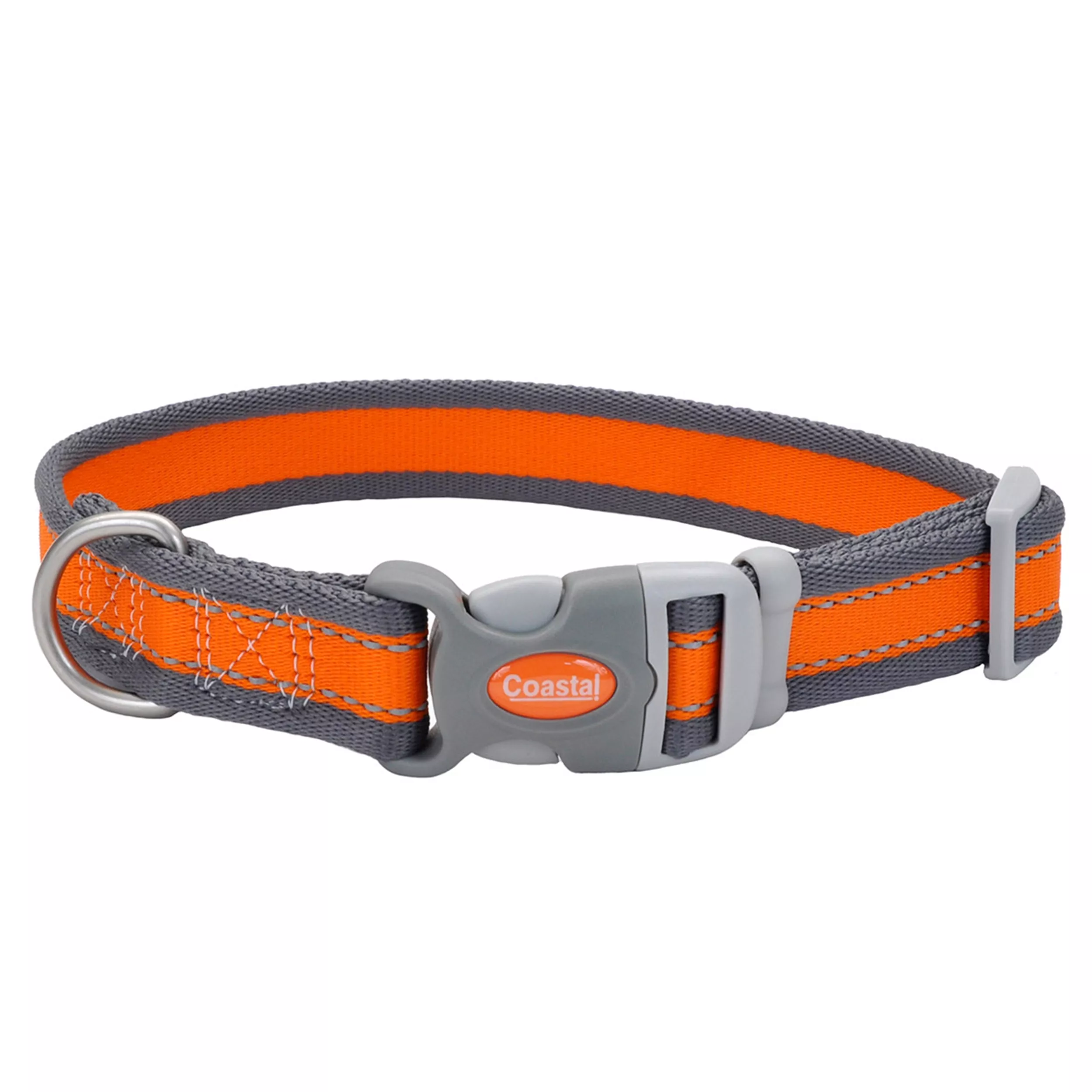 Coastal Pet Attire Pro Reflective Dog Collar 3/4' x 12'' Orange Grey