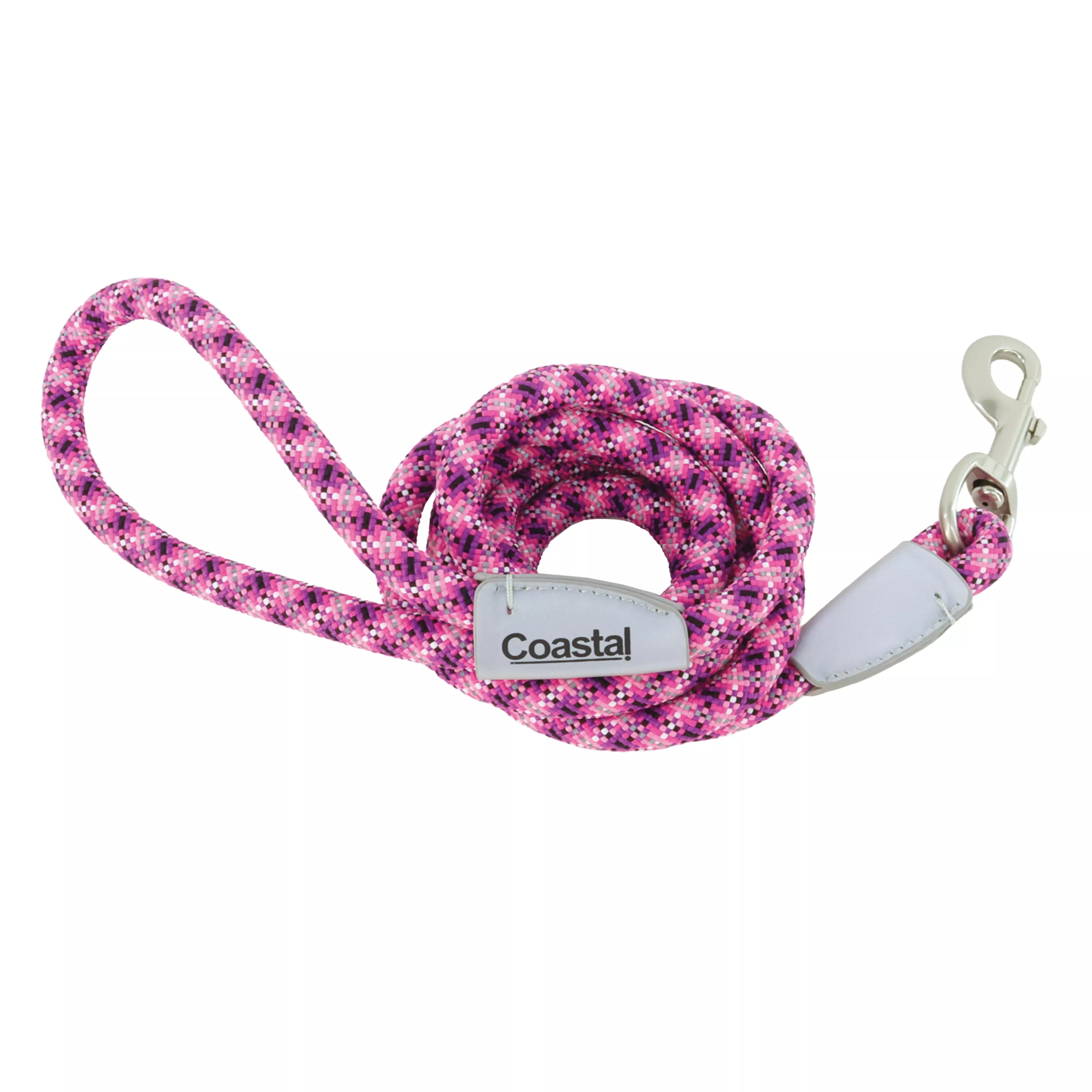 Coastal Pro Active Woven Rope Leash Pixel Pink 1" X6'