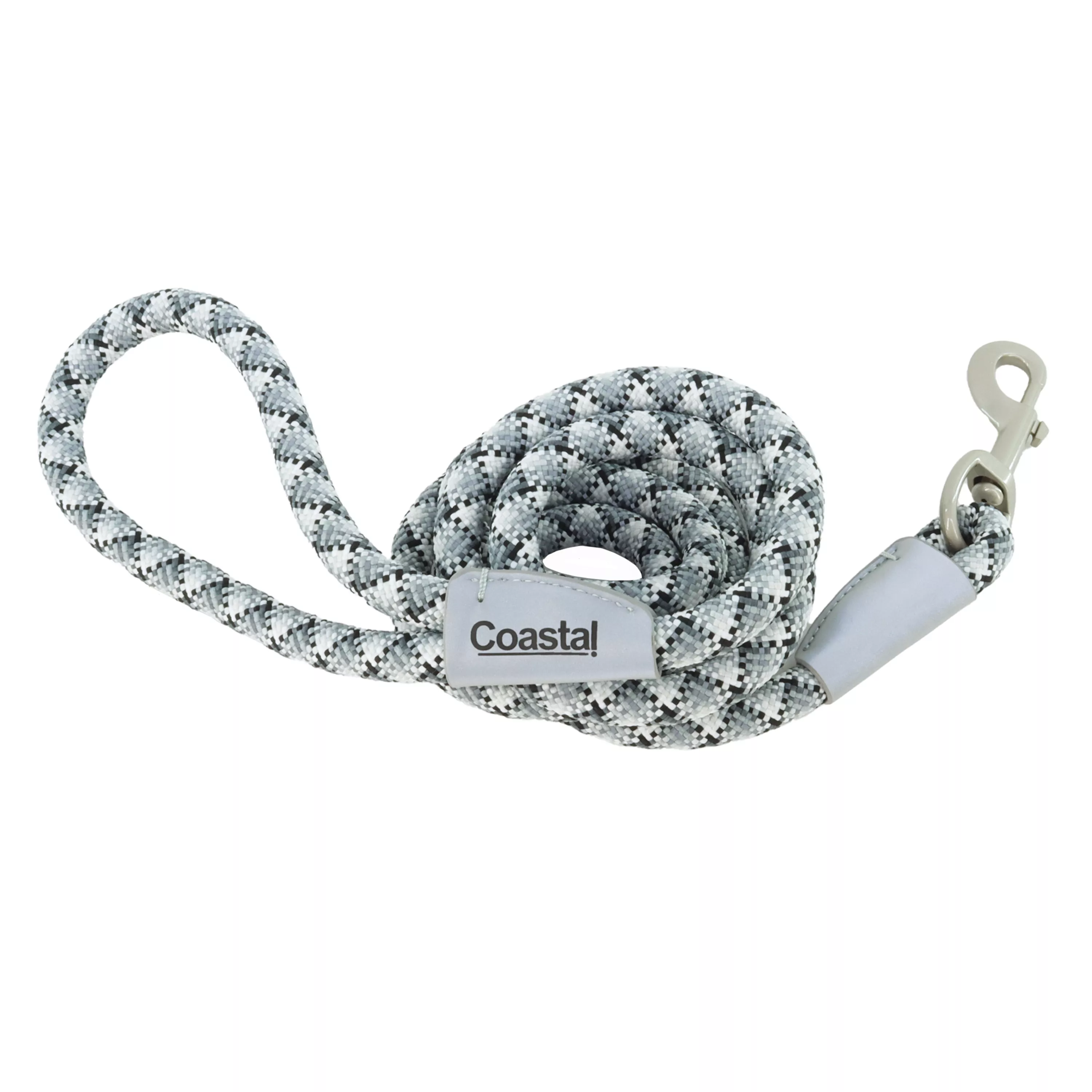 Coastal Pro Active Woven Rope Leash Grey Scale 1" X 6'