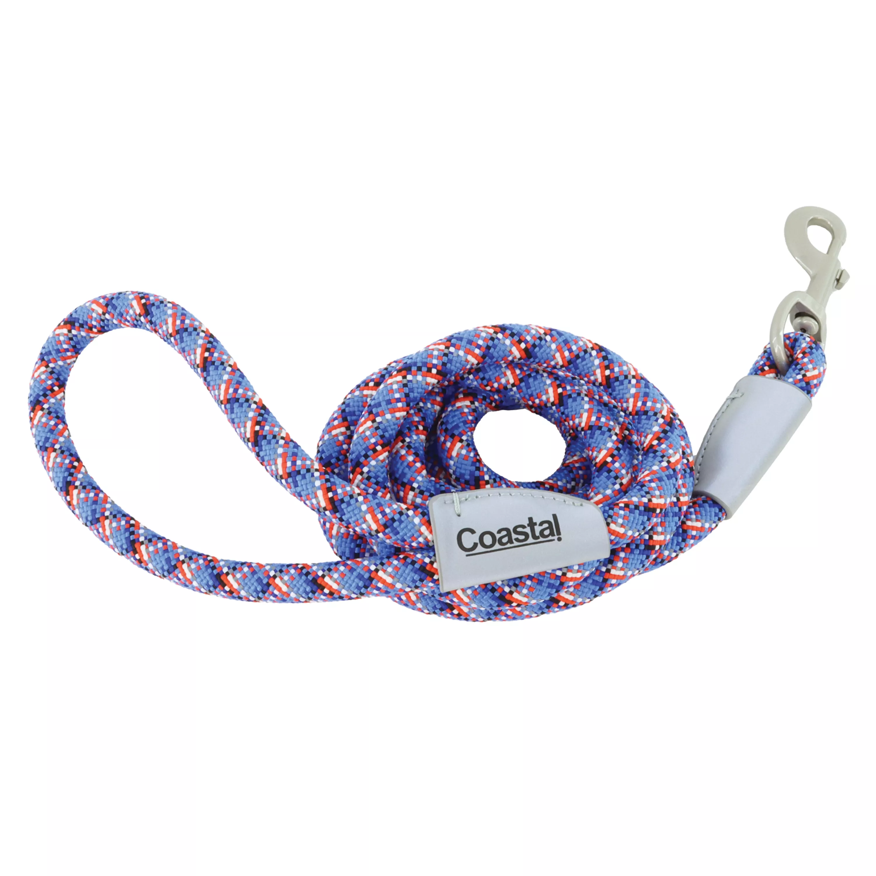 Coastal Pro Active Woven Rope Leash Cobalt Crossed 1" X6'