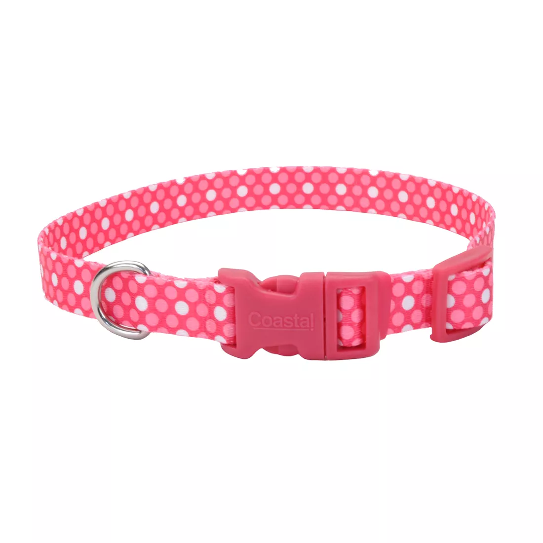 Coastal Pet Attire Dog Collar 1 x 26'' Pink Polka Dots