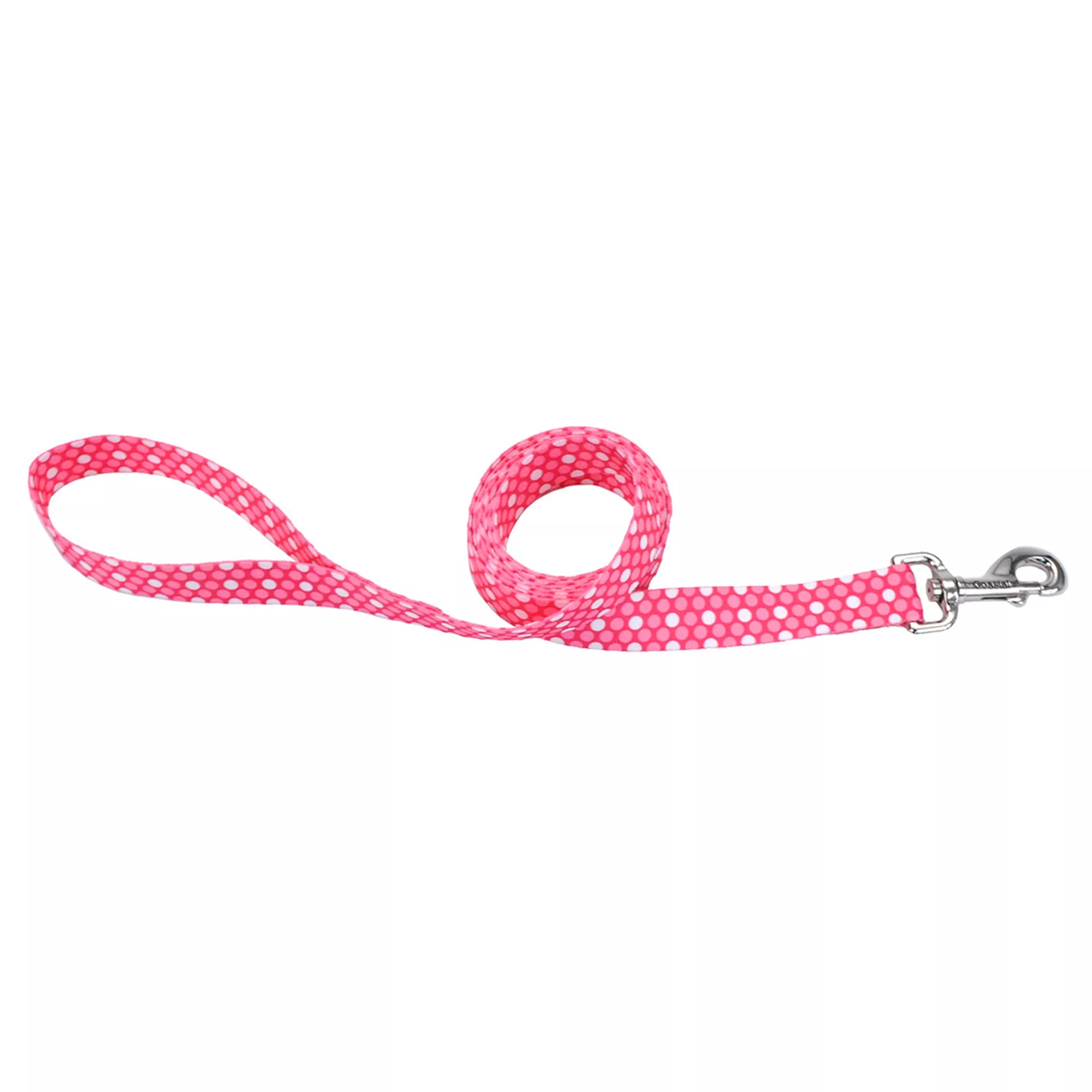 Coastal Pet Attire Dog Leash 1'' x 6' Pink Polka Dots