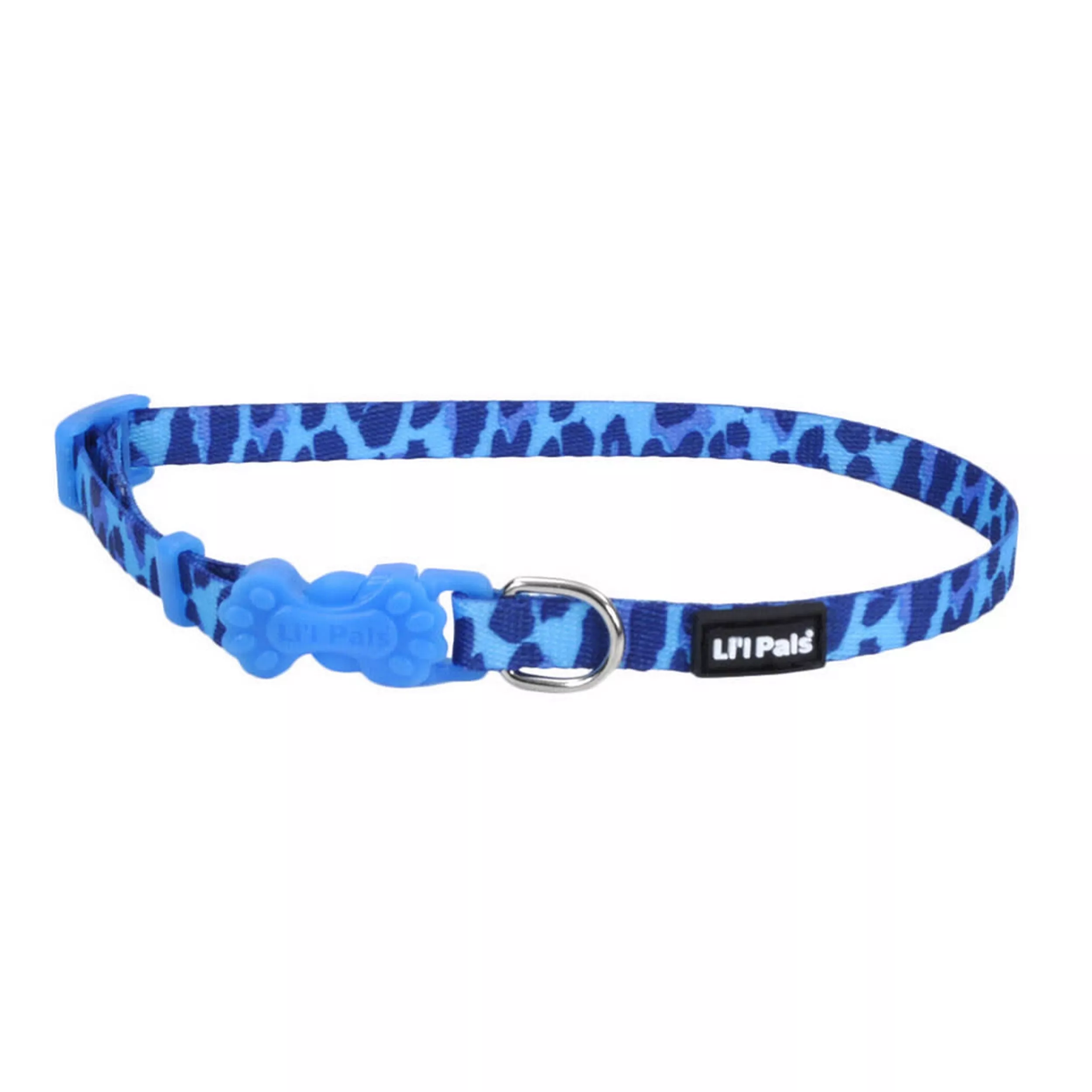 Li'l Pals Adjustable Dog Collar 5/6 x 12'' Blue Leopard