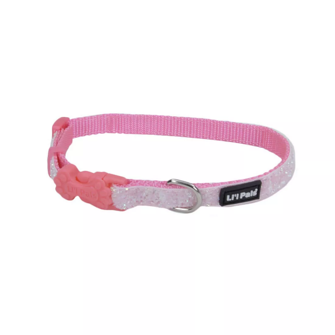 Li'l Pals Adjustable Glitter Dog Collar 3/8 x 8-12'' Pink