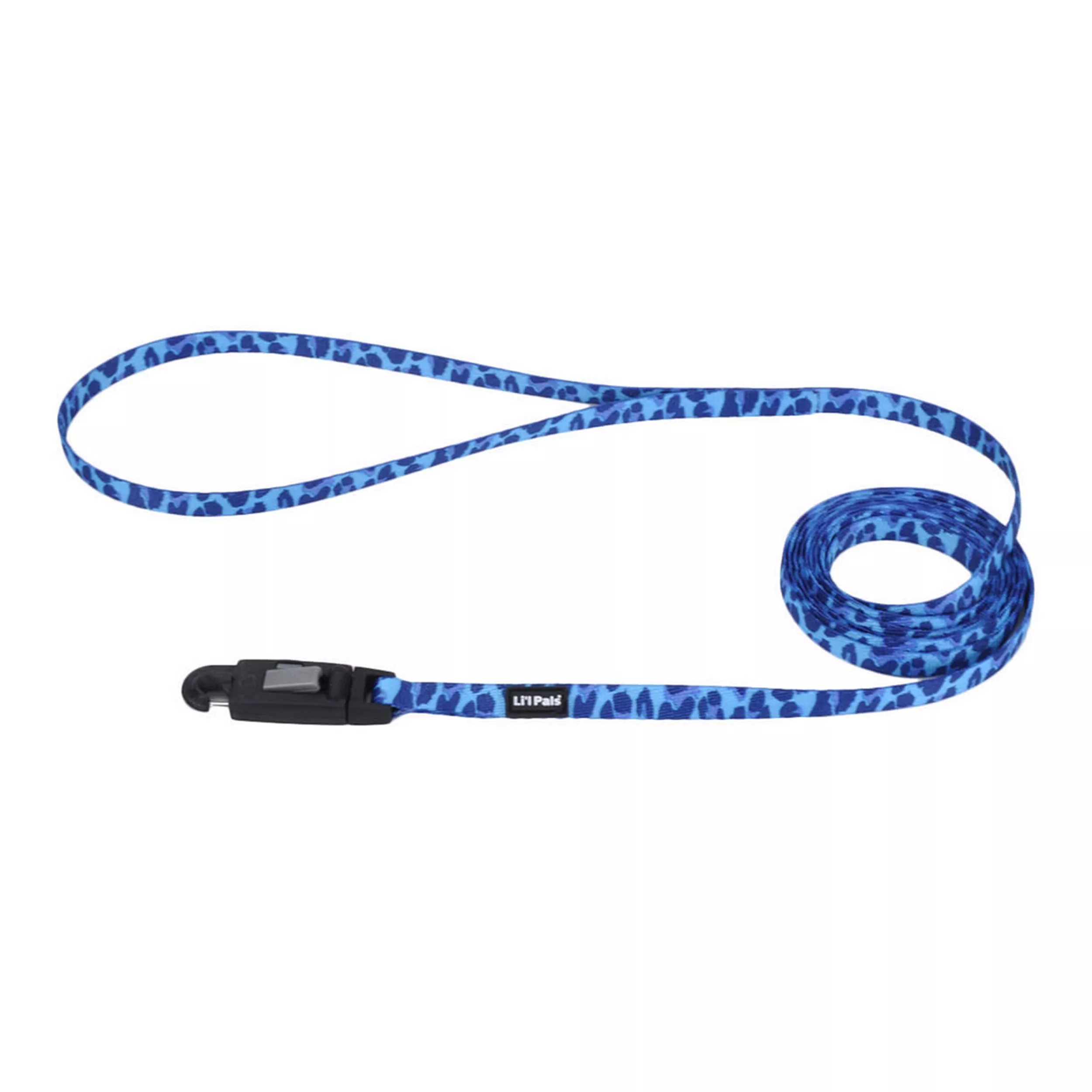 Li'l Pals Adjustable Dog Leash 5/16 x 6' Leopard Blue