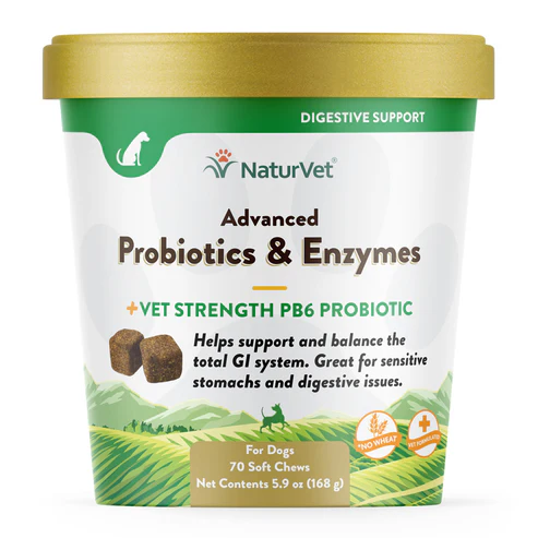 NaturVet Dog Advanced Probiotics & Enzymes Plus Chews 70CT