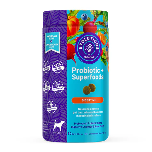 Evolutions By Naturvet Dog Probiotic + Superfoods Soft Chew 90ct