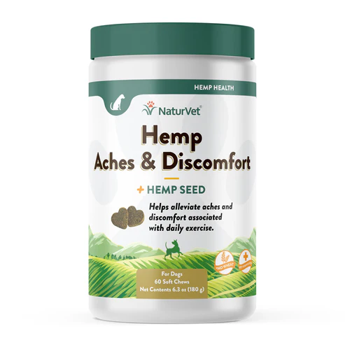 NaturVet Dog Hemp Aches & Discomfort Chews 60 CT