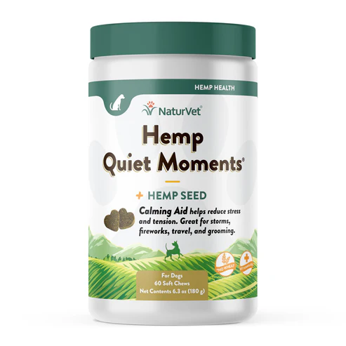 NaturVet Dog Hemp Quiet Moments Plus Hemp Seed Chews 60 CT