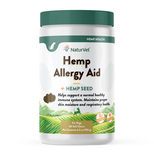 NaturVet Dog Hemp Allergy Aid Plus Hemp Seed Chews 60 CT