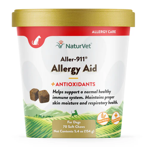 Naturvet Aller 911 Dog Allergy Aid Plus Antioxidants Soft Chews 70 Count