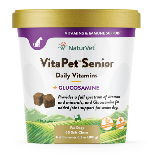 Naturvet Senior Dog VitaPet Daily Vitamins Plus Glucosamine Chews 60 CT