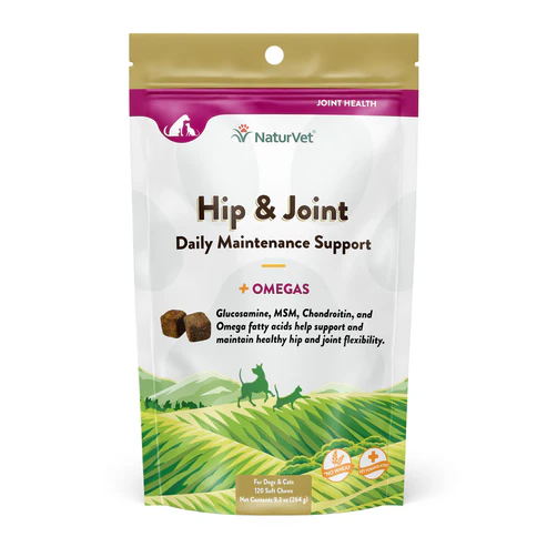 NaturVet Hip & Joint Plus Omega Chews 120 CT