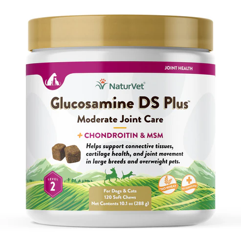 NaturVet Glucosamine DS Hip & Joint Stage 2 + MSM Chews 120 CT