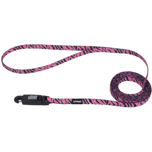 Li'l Pals Adjustable Dog Leash 5/16 x 6' Pink Zebra