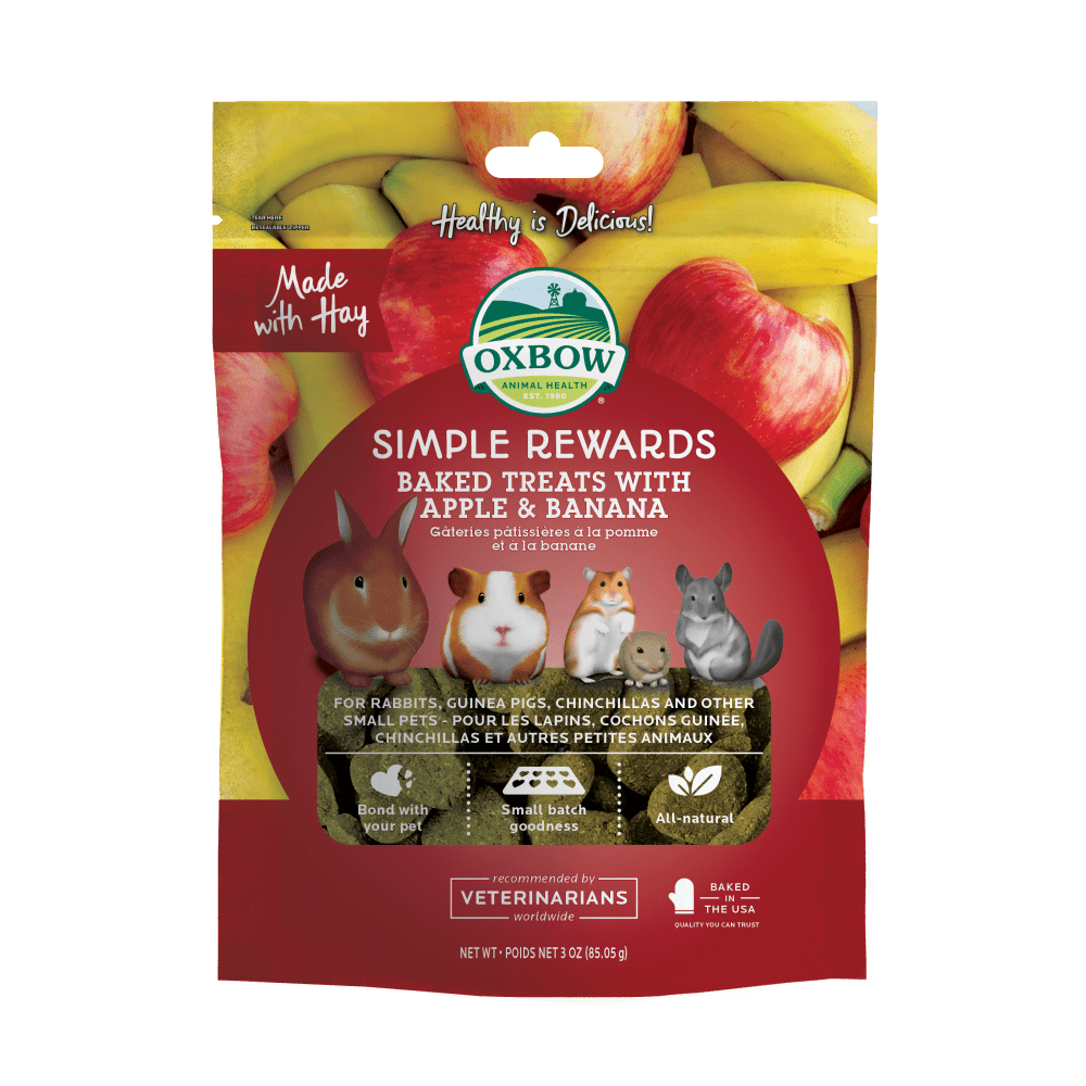 Oxbow Simple Rewards Treats Baked Apple & Banana 3oz