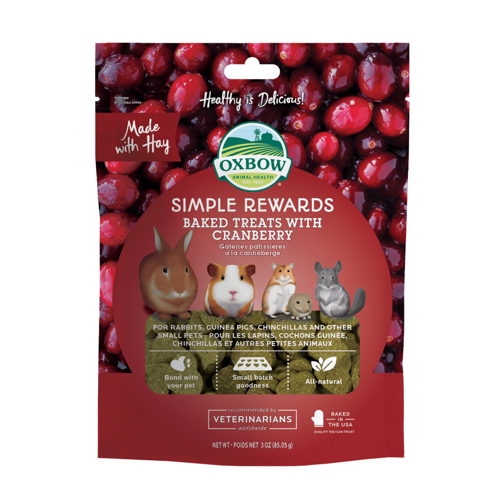 Oxbow Simple Rewards Treats Baked Cranberry 3oz