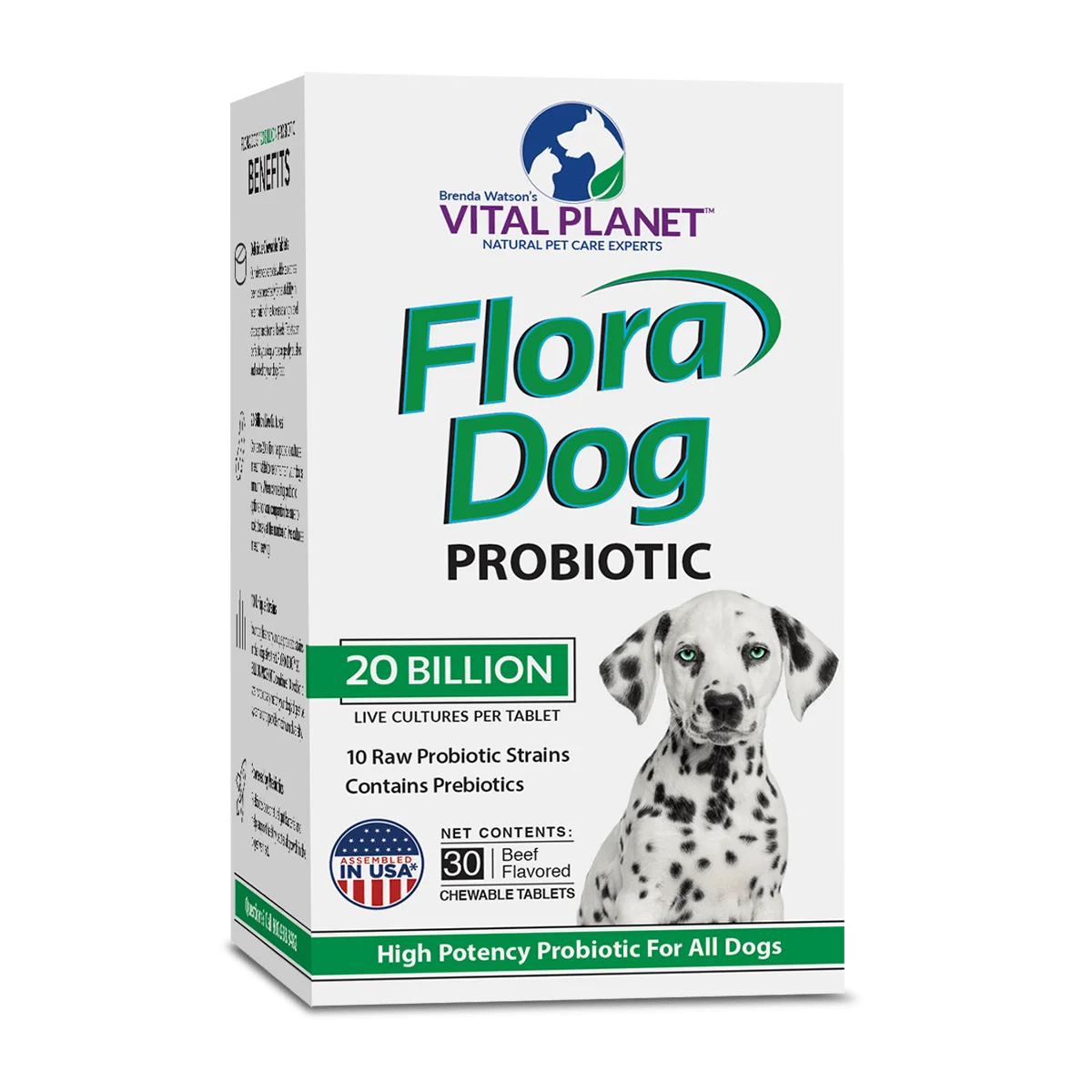 Vital Planet Flora Dog Chewable Probiotic Tablet 30 CT