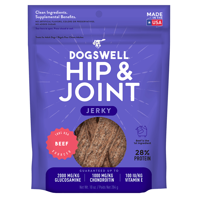 Dogswell Dog Treat Hip & Joint Grain Free Beef Jerky 10oz