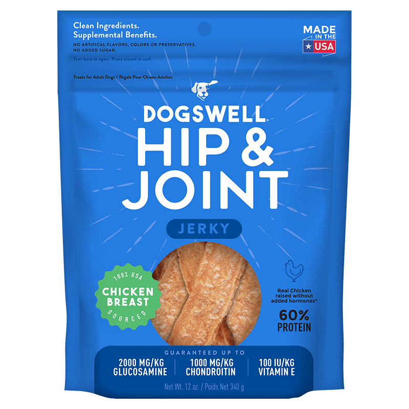 Dogswell Dog Treat Hip & Joint Grain Free Chicken Jerky 12oz