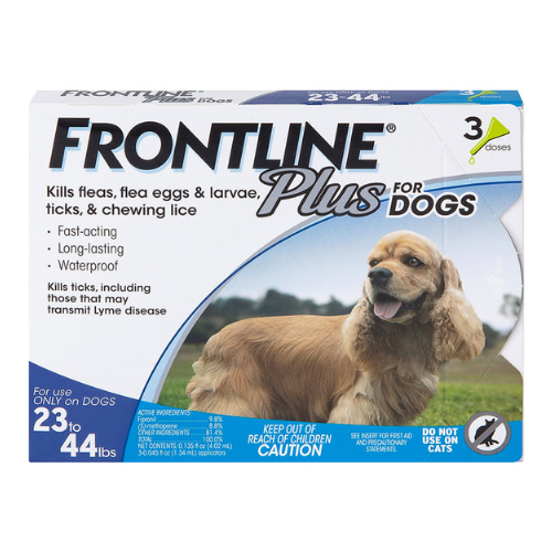 Frontline Plus K9 Flea and Tick Treatment 23-44# 3 Doses