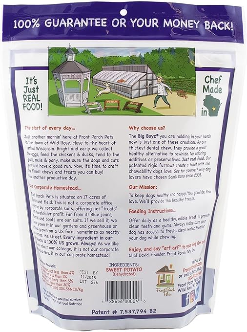 Sam's Yams Big Boyz Sweet Potato Dog Chews 15oz