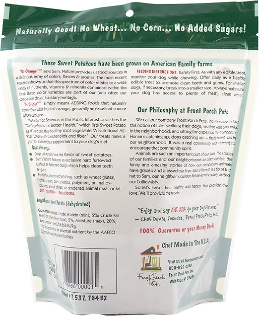 Sam's Yams Sweet Potato Dog Chews 5oz