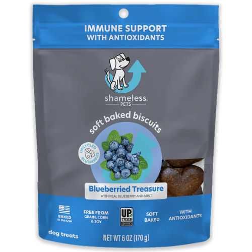 Shameless Dog Treats Grain Free Blueberried 6oz