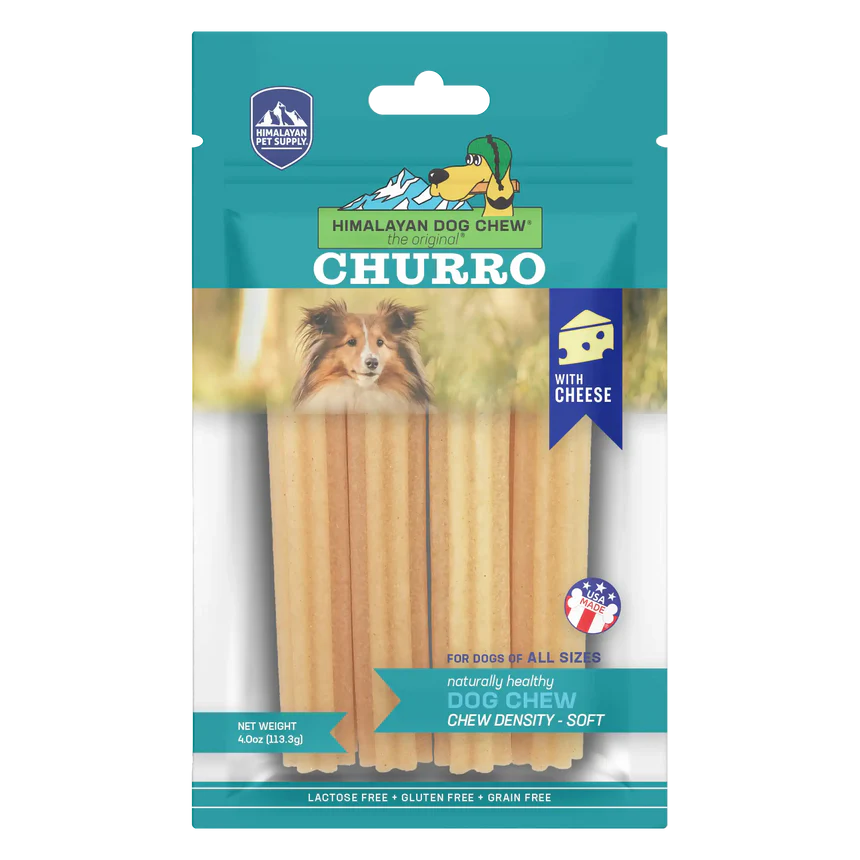 Himalayan Dog Chews Churro Cheese Treats 4oz 4 Pack