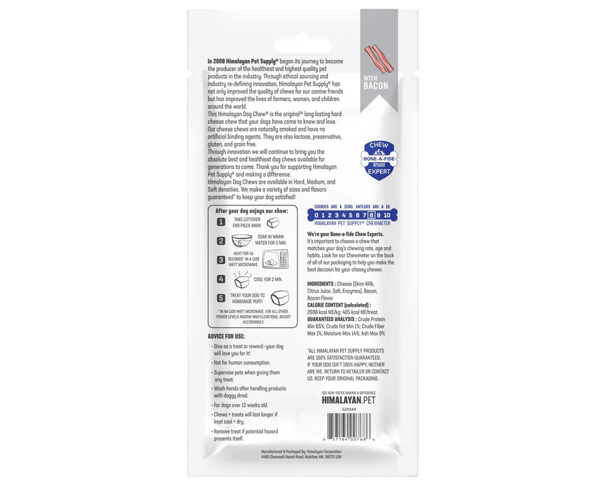 Himalayan Dog Chew XL Cheese & Bacon 5.3oz