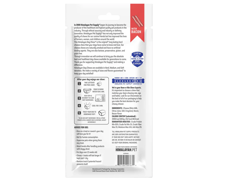 Himalayan Dog Chew Large Cheese & Bacon 3.3oz