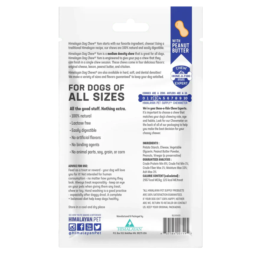 Himalayan Yum Dog Chews Peanut Butter 4.5oz