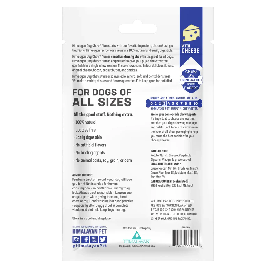 Himalayan Yum Dog Chews Cheese 4.5oz