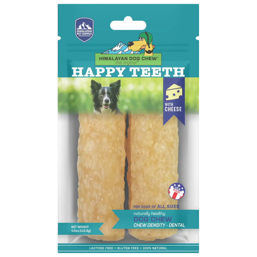 Himalayan Dog Chews Happy Teeth Dental Chew Cheese 4oz 2 Pack